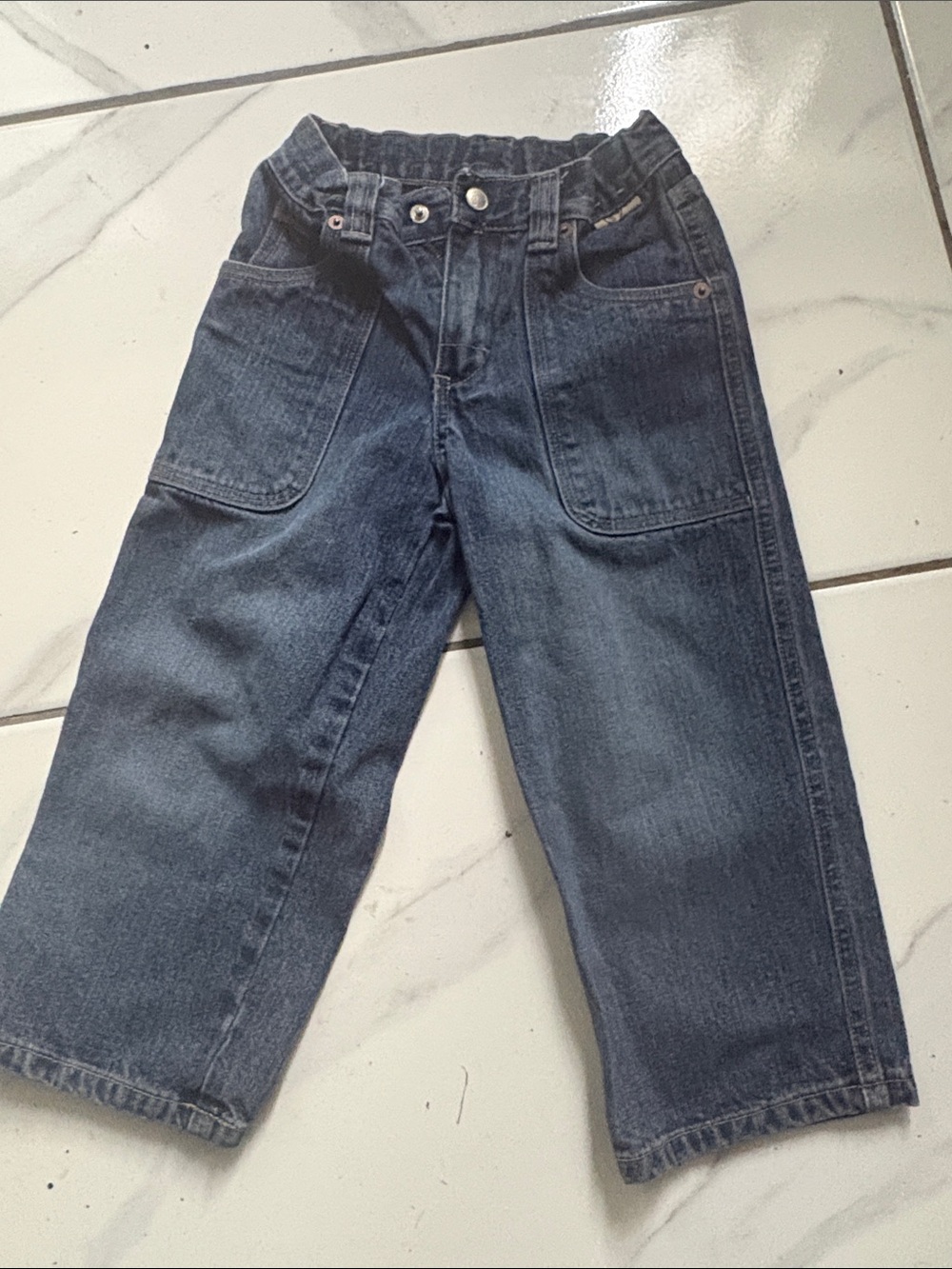 Gymboree Boys Dark Blue Denim Jeans with Front Patch Pockets